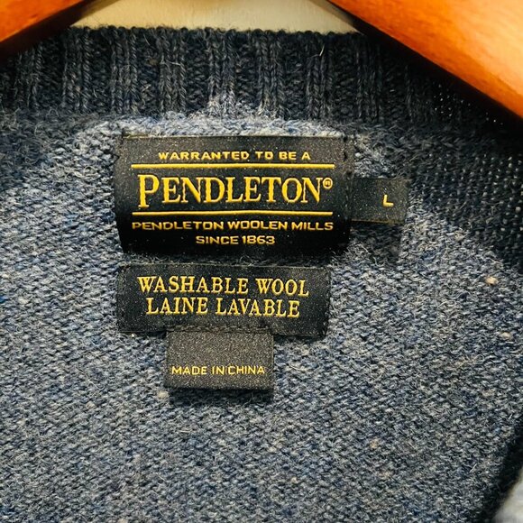 Vintage Pendelton 100% Wool Fisherman Sweater Size Large - Picture 6 of 16